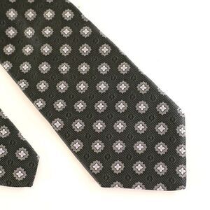 NWT Hart‎ Schaffner Marx Black Floral Geometric Woven Silk Tie